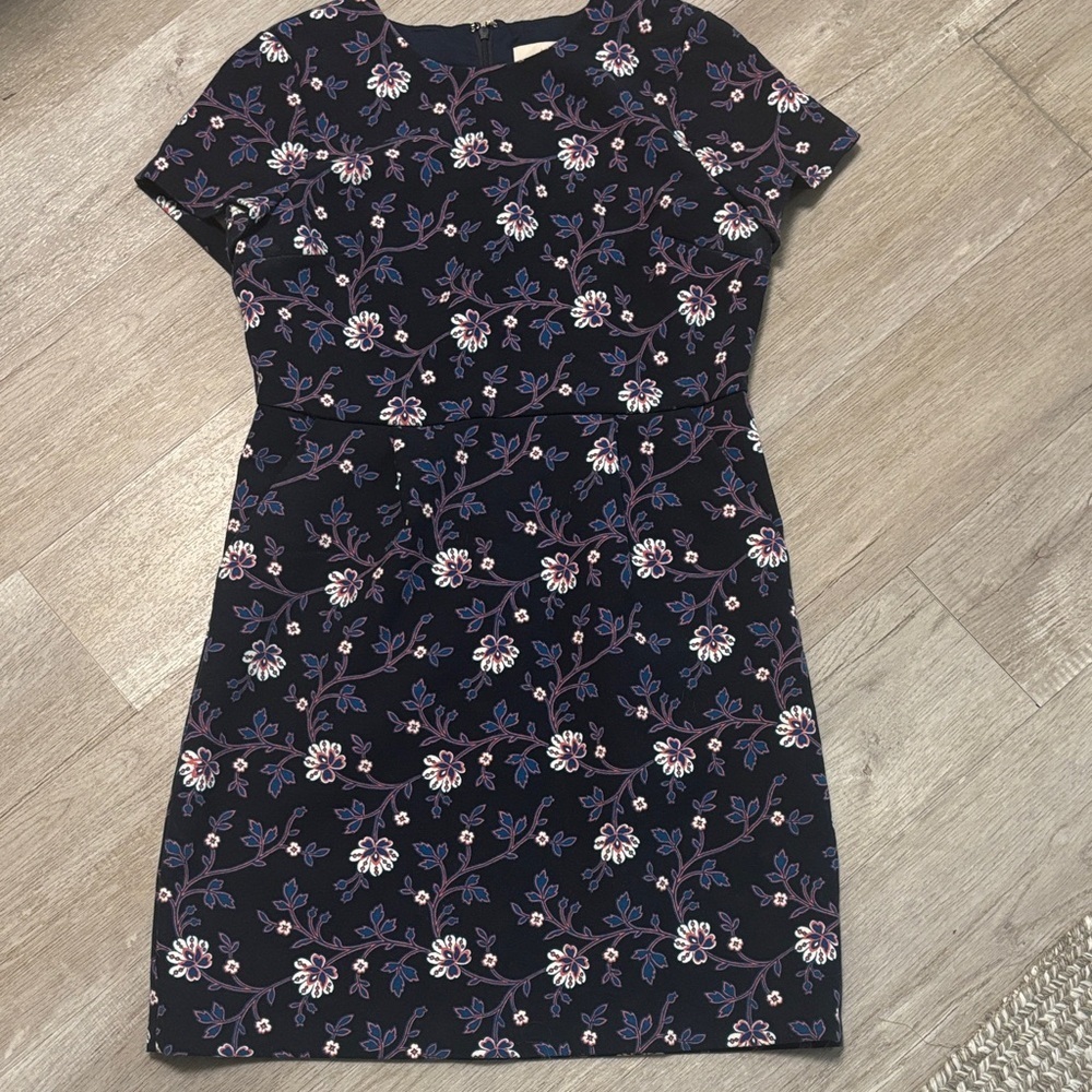 LOFT Navy Floral Mini Dress